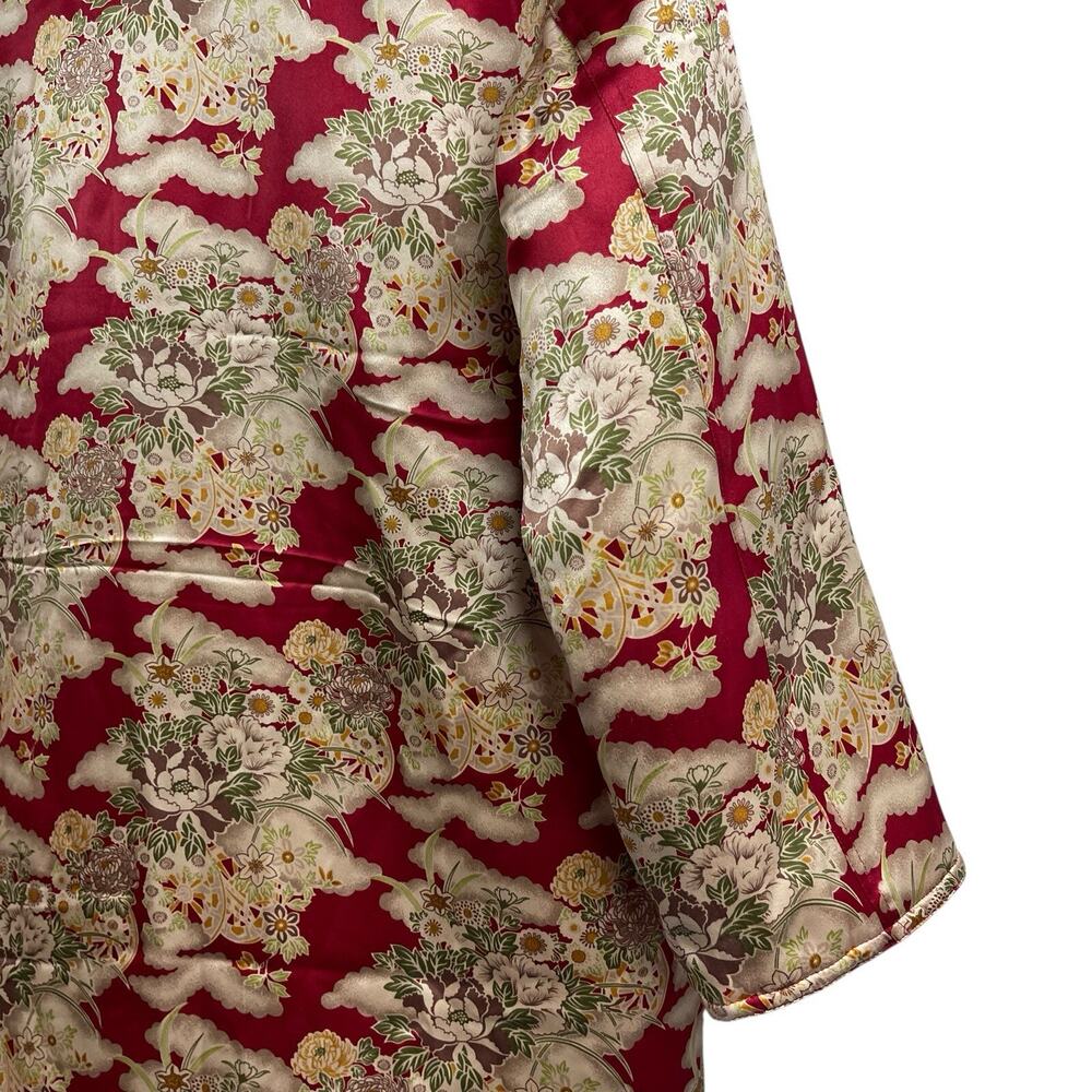 Carol Cohen Studio 100% Silk Jacket Reversible Red Floral Quilted S - Picture 9 of 9